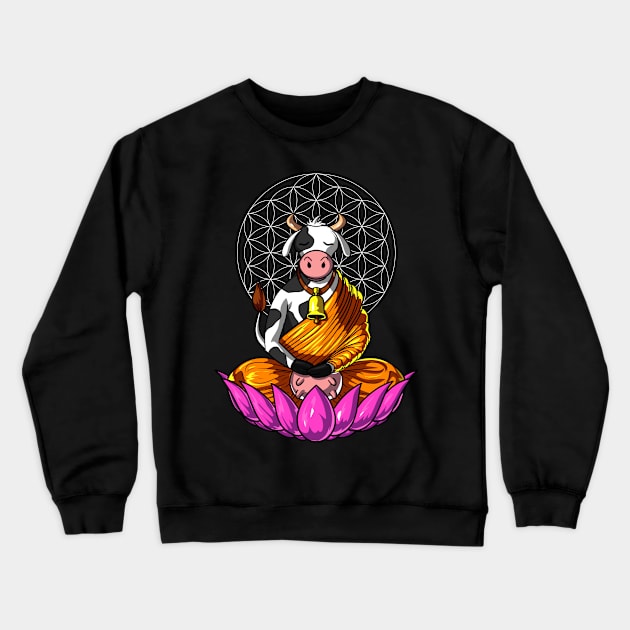 Cow Buddha Crewneck Sweatshirt by underheaven